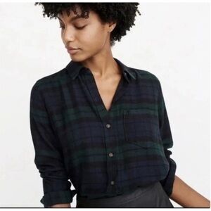 Abercrombie Fitch Green Plaid Flannel Shirt XS Soft